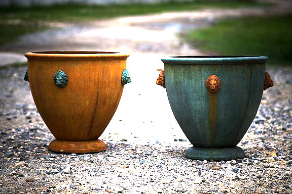 Plate 4 — The Exchange of Metals. Two reactive cement vessels by Dave Mune.