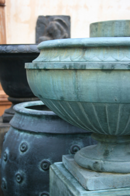 Reactive patina bloom on cement — iron copper chromograph